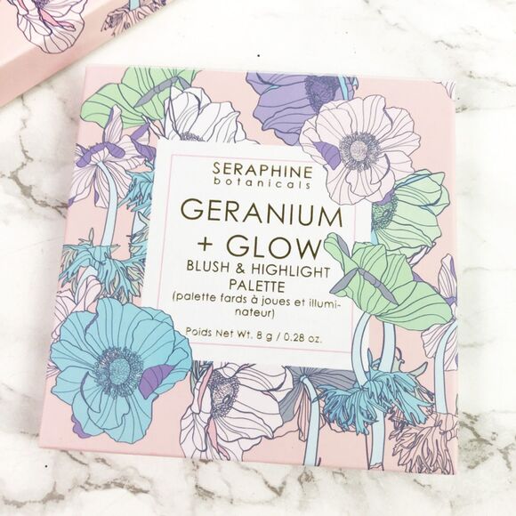 NIB Geranium + Glow Blush & Highlight Palette Heliopink - Seraphine Botanicals - Picture 5 of 7